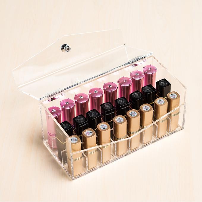 Affichage acrylique transparent case.jpg de rouge à lèvres de maquillage