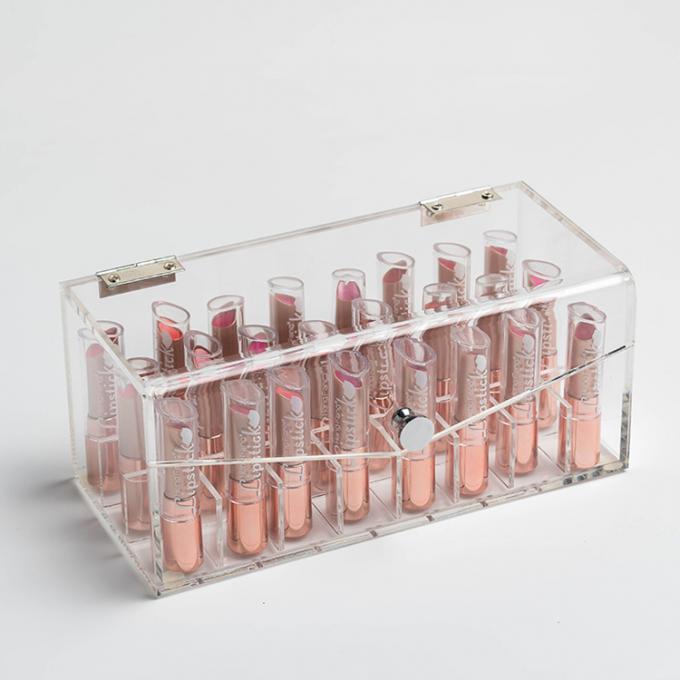 Affichage acrylique transparent case.jpg de rouge à lèvres de maquillage