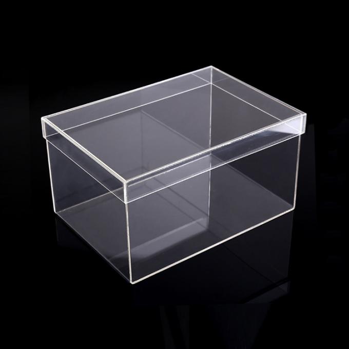 Affichage acrylique clair box.jpg de chaussure d'étalage d'avant de baisse