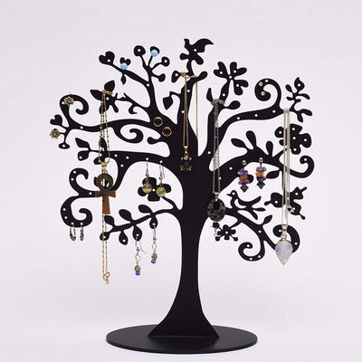 Affichage acrylique noir fait sur commande d'arbre d'affichage acrylique transparent de bijoux pour Jewely