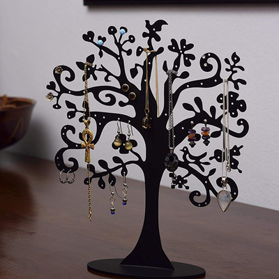 Affichage acrylique noir fait sur commande d'arbre d'affichage acrylique transparent de bijoux pour Jewely