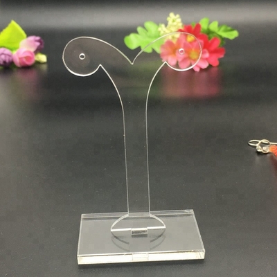 Support de bureau de boucle d'oreille d'affichage acrylique de bijoux de forme d'arbre
