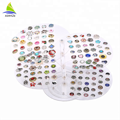 Plateau acrylique de présentoir de boucle d'oreille d'affichage de bijoux de plan de travail pour le détaillant