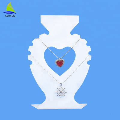 2018 affichages acryliques en forme de coeur au détail en ligne de bijoux de collier