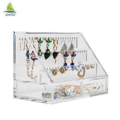 Élégant acrylique clair de boîtes de présentation de bijoux attaché avec la taille adaptée aux besoins du client par tiroirs