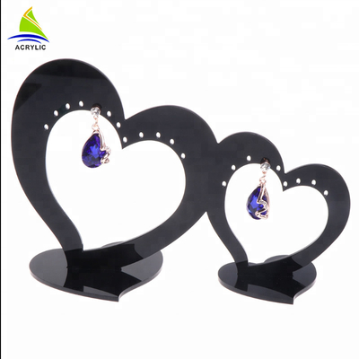 À haute brillance élégant acrylique clair simple noir de présentoir de boucle d'oreille bel
