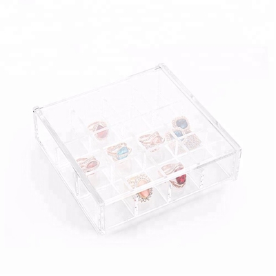 Boîte de rangement acrylique adaptée aux besoins du client de bijoux de compartiment cosmétique acrylique d'affichage