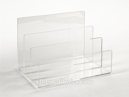 Support acrylique d'organisateur de dossier de haut espace libre de la meilleure qualité transparent d'Office Home