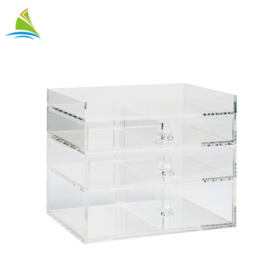 3 - L'acrylique en plastique de couche composent la dureté élevée de support acrylique de maquillage d'organisateur