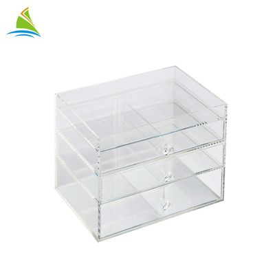 3 - L'acrylique en plastique de couche composent la dureté élevée de support acrylique de maquillage d'organisateur