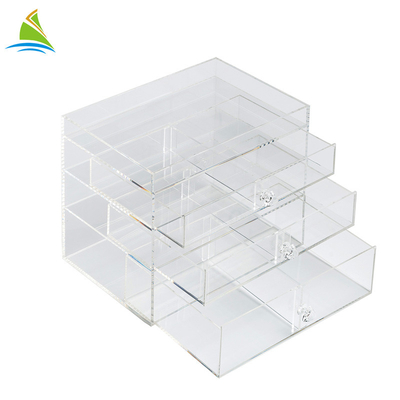 3 - L'acrylique en plastique de couche composent la dureté élevée de support acrylique de maquillage d'organisateur