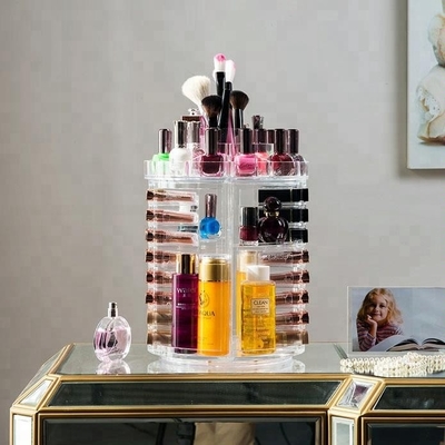 Affichage cosmétique acrylique de mode claire tournant l'organisateur acrylique de rouge à lèvres