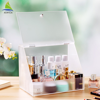 Boîte de rangement acrylique qui respecte l'environnement de maquillage d'affichage cosmétique acrylique de polygone