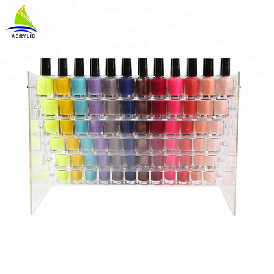 Organisateur matériel acrylique de cosmétique de support de support de bouteille de vernis à ongles d'affichage cosmétique acrylique à gradins