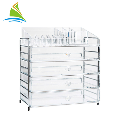 Organisateur cosmétique réglable de stockage d'acrylique de 3 tiroirs