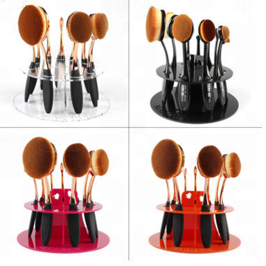 Support de séchage de brosse de forme de brosse à dents de lustre d'affichage cosmétique acrylique de support