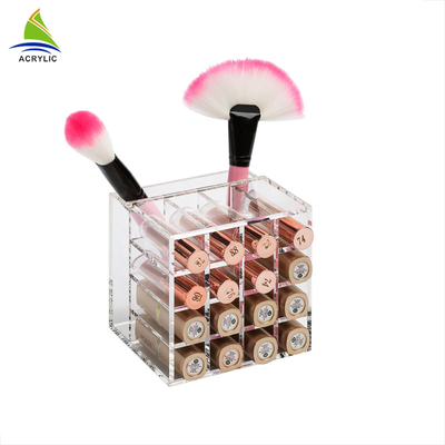 Organisateur cosmétique acrylique de rouge à lèvres d'affichage cosmétique acrylique de plan de travail