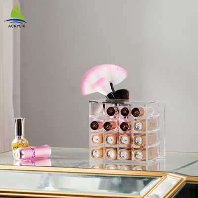 Organisateur cosmétique acrylique de rouge à lèvres d'affichage cosmétique acrylique de plan de travail