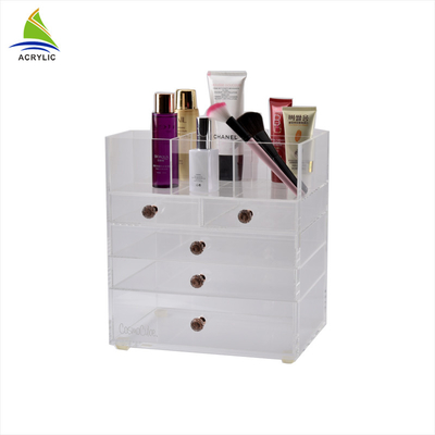 Organisateur acrylique de maquillage de boîte de rangement acrylique universelle de maquillage de 5 tiroirs