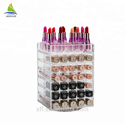 Boîte acrylique adaptée aux besoins du client de support de stockage de maquillage d'affichage d'espace libre de support cosmétique acrylique de rouge à lèvres