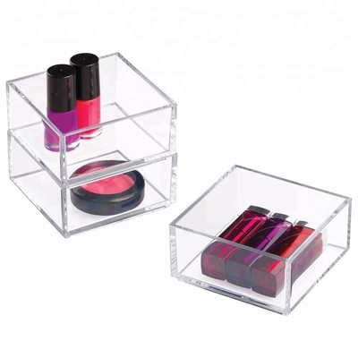 Certification cosmétique acrylique de la CE de plateau de boîte de rangement d'organisateur acrylique de maquillage