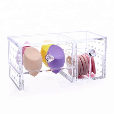 Boîte de rangement cosmétique acrylique moderne de protection de coton de maquillage d'espace libre de support d'affichage