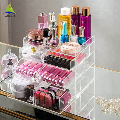 organisateur acrylique de cosmétique de maquillage de 3 couches