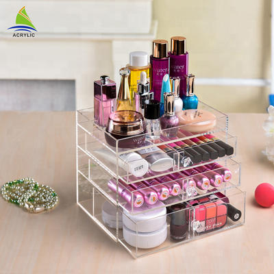 Acrylique en plastique à 3 couches d'organisateur de maquillage de vente chaude