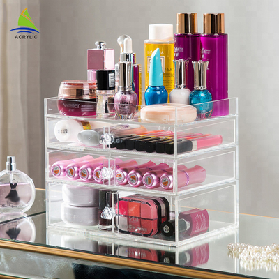 Acrylique en plastique à 3 couches d'organisateur de maquillage de vente chaude