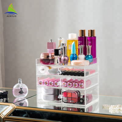 Acrylique en plastique à 3 couches d'organisateur de maquillage de vente chaude