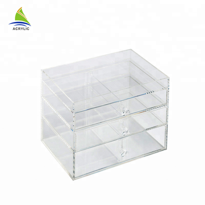 Acrylique en plastique à 3 couches d'organisateur de maquillage de vente chaude