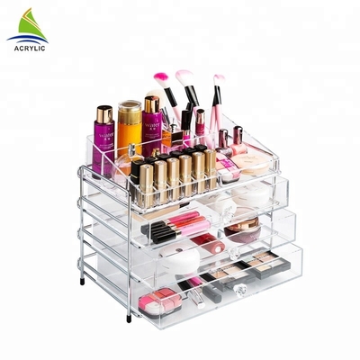 Organisateur acrylique clair de maquillage de tiroir de la coutume 3