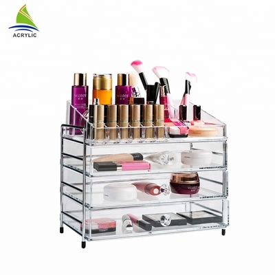 Organisateur acrylique clair de maquillage de tiroir de la coutume 3