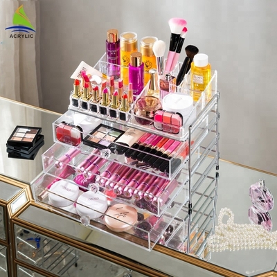 Organisateur acrylique clair de maquillage de tiroir de la coutume 3