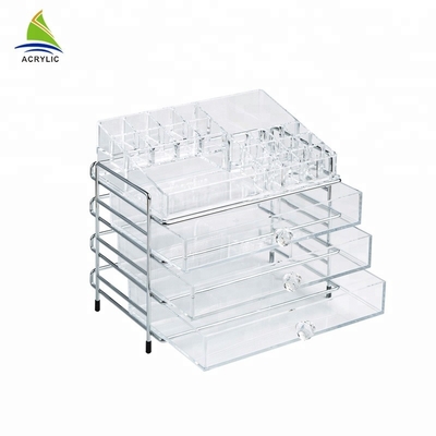 Organisateur acrylique clair de maquillage de tiroir de la coutume 3