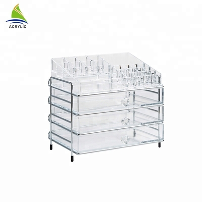 Organisateur acrylique clair de maquillage de tiroir de la coutume 3