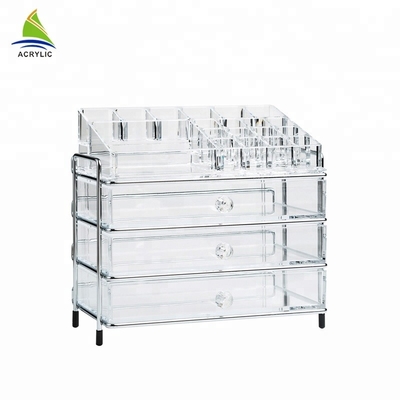 Organisateur acrylique clair de maquillage de tiroir de la coutume 3