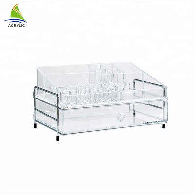 Support acrylique de maquillage de tireurs clairs de table de l'organisateur 1