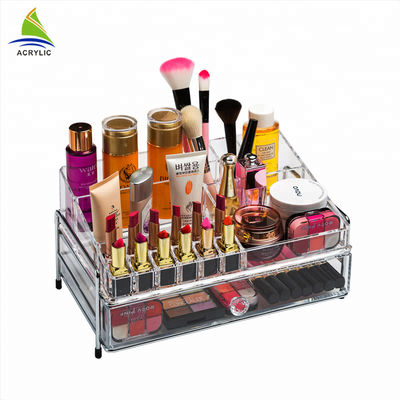 Support acrylique de maquillage de tireurs clairs de table de l'organisateur 1