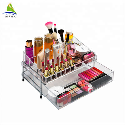 Support acrylique de maquillage de tireurs clairs de table de l'organisateur 1