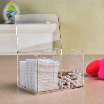 Boîte acrylique cosmétique de coton de maquillage de secousse chaude de vente de mode