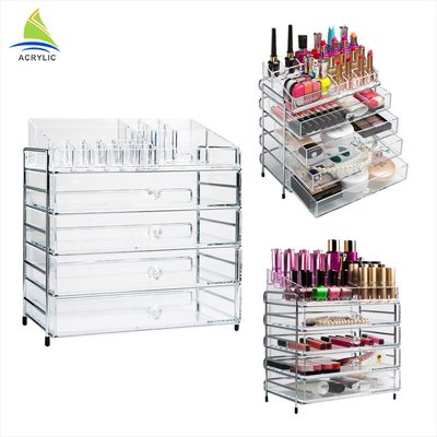 Organisateur acrylique professionnel de maquillage de tiroir de centre commercial