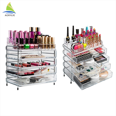 Organisateur acrylique professionnel de maquillage de tiroir de centre commercial