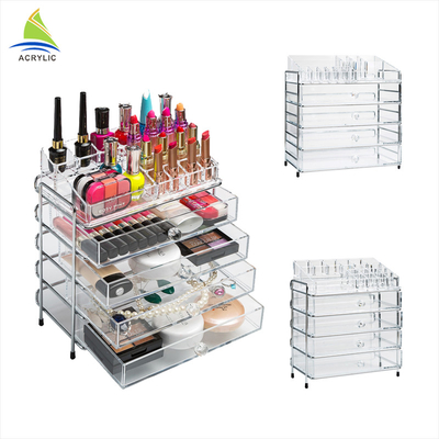 Organisateur acrylique professionnel de maquillage de tiroir de centre commercial