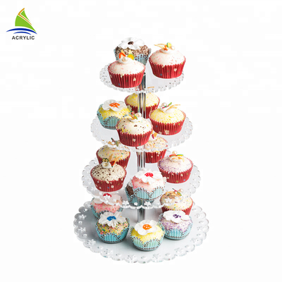 Support en plastique acrylique moderne de gâteau de la meilleure de qualité de place de dessert tour de petit gâteau