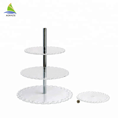 Support en plastique acrylique moderne de gâteau de la meilleure de qualité de place de dessert tour de petit gâteau