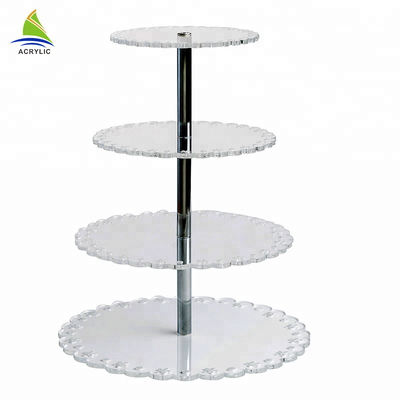 Support en plastique acrylique moderne de gâteau de la meilleure de qualité de place de dessert tour de petit gâteau