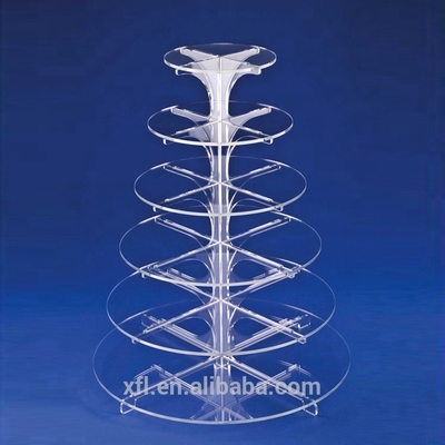 Supports acryliques modernes adaptés aux besoins du client de gâteau de mariage d'affichage acrylique en cristal de gâteau