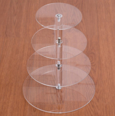 Supports acryliques modernes adaptés aux besoins du client de gâteau de mariage d'affichage acrylique en cristal de gâteau