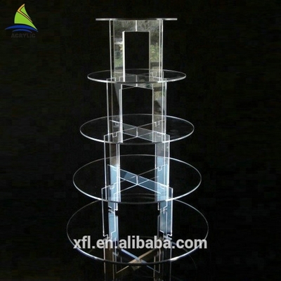 Supports acryliques modernes adaptés aux besoins du client de gâteau de mariage d'affichage acrylique en cristal de gâteau